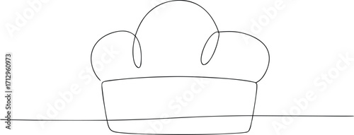 Single line drawing a chef hat a continous line art cook culinary