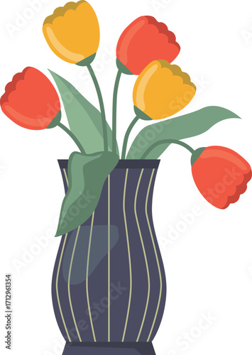 bouquet of tulips in vase