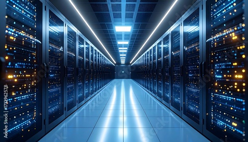 Server room interior perspective