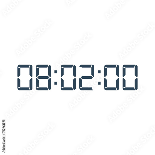 LED digital clock number for counter or calculator mockup design