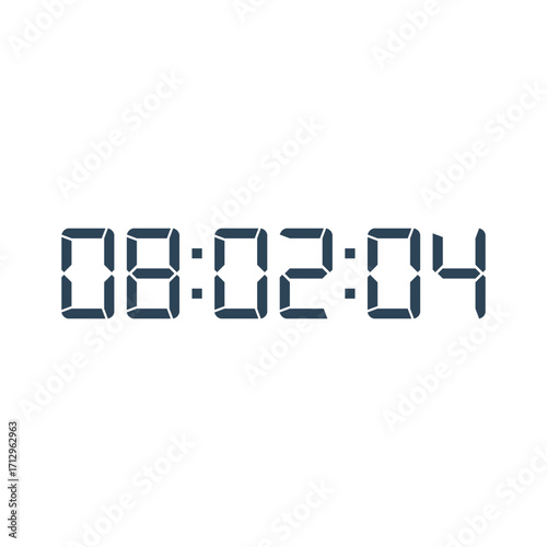 LED digital clock number for counter or calculator mockup design