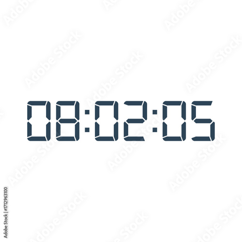 LED digital clock number for counter or calculator mockup design