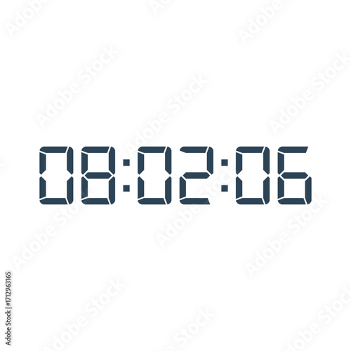 LED digital clock number for counter or calculator mockup design