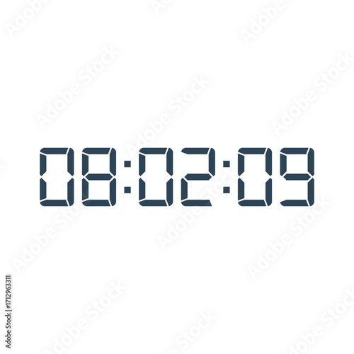 LED digital clock number for counter or calculator mockup design