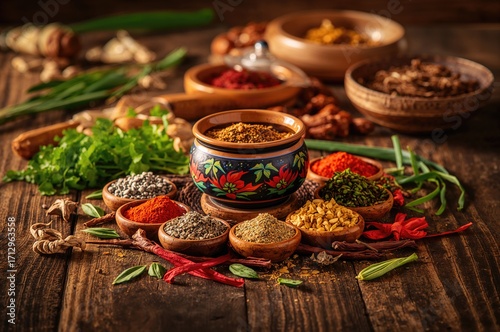 Classic Eastern spices disp...