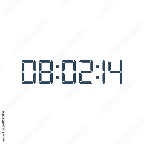 LED digital clock number for counter or calculator mockup design