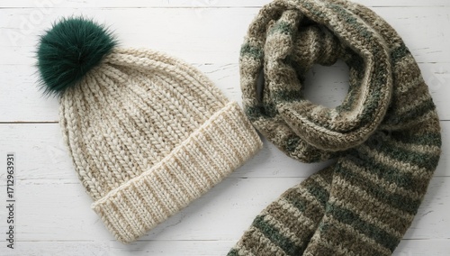 Cozy knitted beanie paired ...