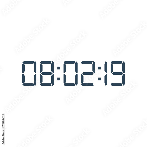 LED digital clock number for counter or calculator mockup design
