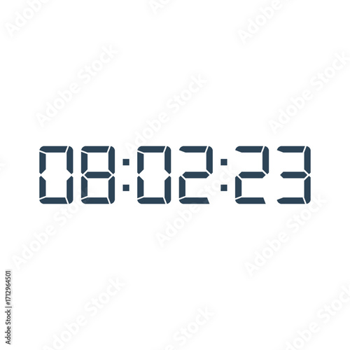 LED digital clock number for counter or calculator mockup design