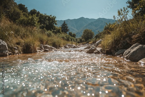Sulfur-rich hot water flowi...