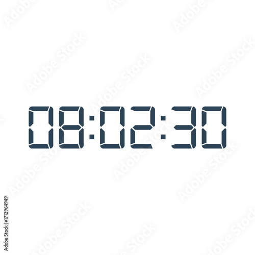 LED digital clock number for counter or calculator mockup design