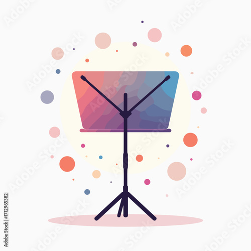 colorful music stand with abstract background