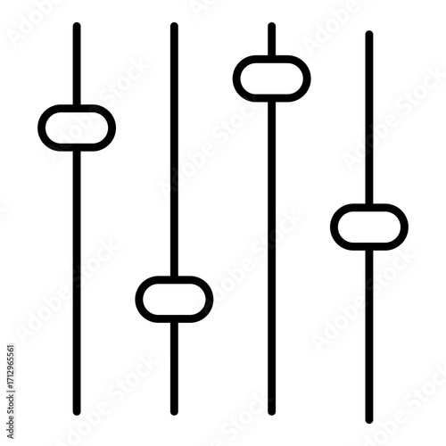 Vector Outline Icon - Sound Faders
