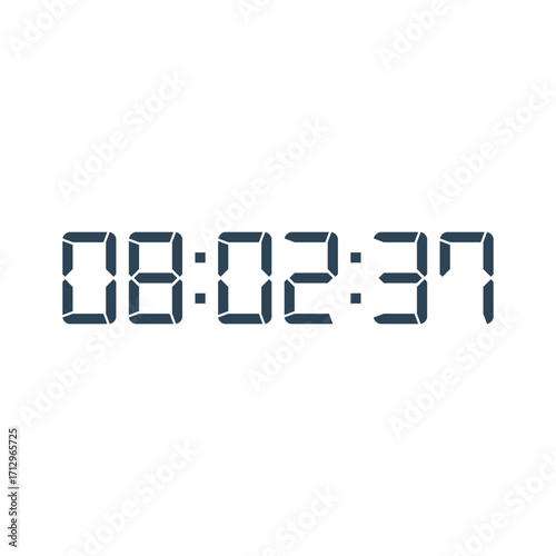 LED digital clock number for counter or calculator mockup design