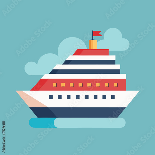 cruise ship vector illustration