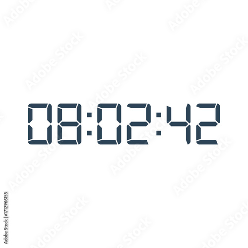 LED digital clock number for counter or calculator mockup design