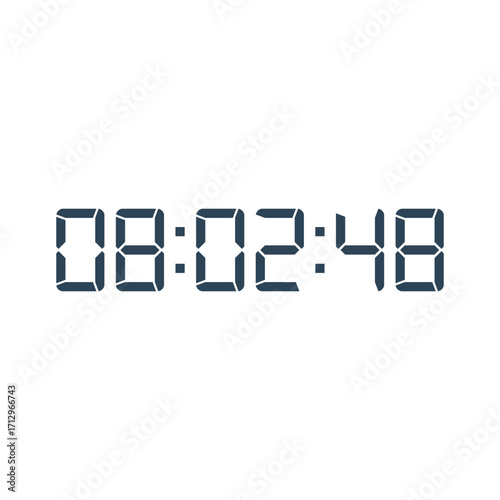 LED digital clock number for counter or calculator mockup design