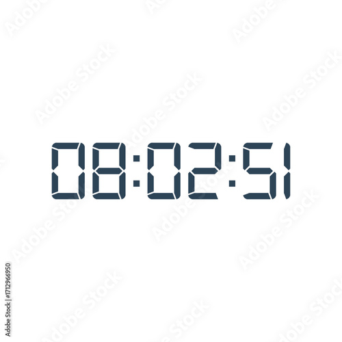 LED digital clock number for counter or calculator mockup design