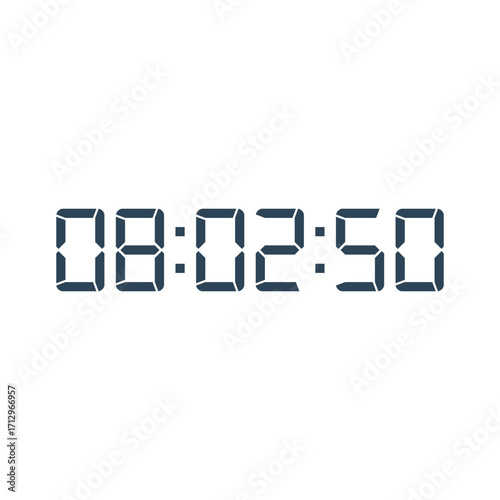 LED digital clock number for counter or calculator mockup design
