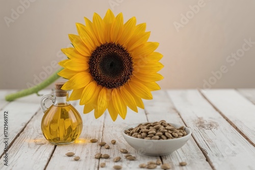 Oil and seeds of sunflower ...