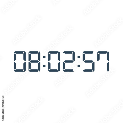 LED digital clock number for counter or calculator mockup design