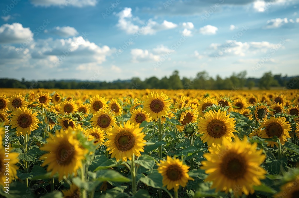 Fototapeta premium Sunflower fields in the summer season