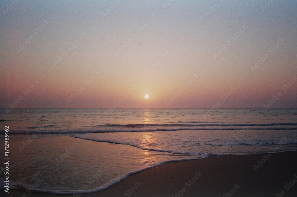 Fototapeta premium Twilight Over Ocean and Shoreline
