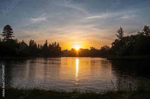 Dawn breaks peacefully acro...