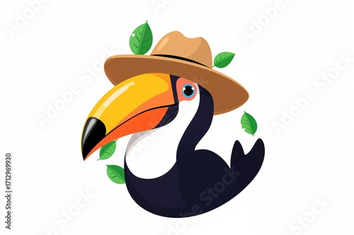 Bird wearing a hat perched ...