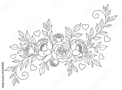 Elegant Decorative Floral Ornaments and Botanical Design Elements with Swirls, Leaves, Arrows and Flowers for Borders, Frames, Dividers, Patterns, and Decorative Artwork in Vintage and Modern Styles