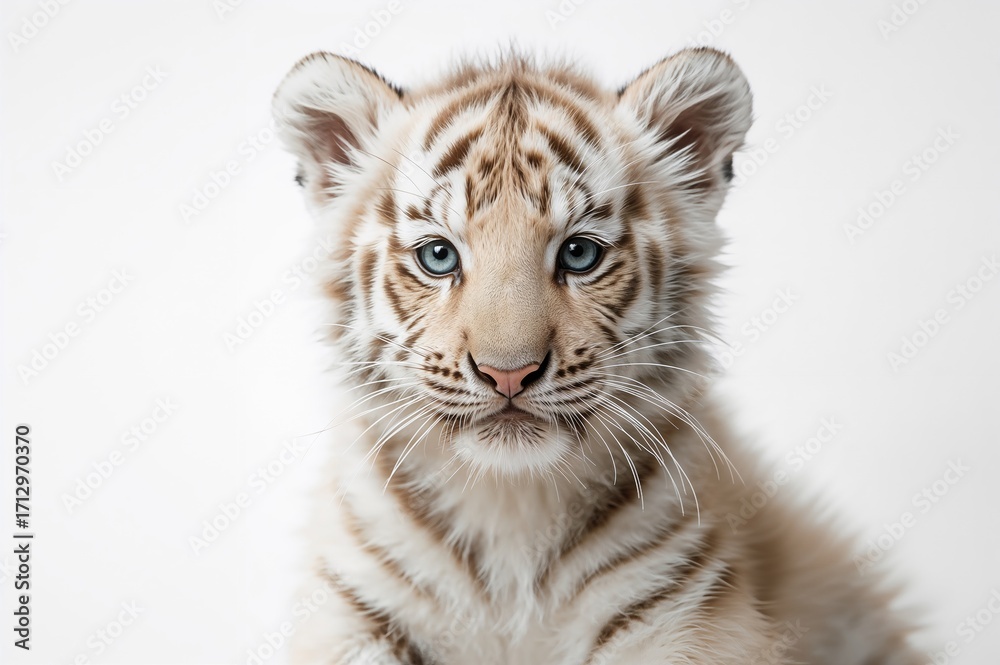 Fototapeta premium Studio shot of a young Siberian tiger