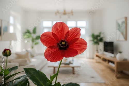 This crimson blossom is a c...