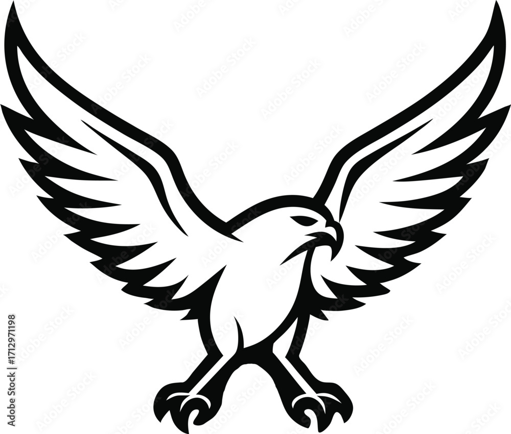 Obraz premium Eagle outline vector icon