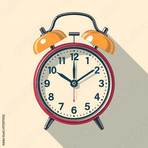 Flat vector icon of an alarm clock
