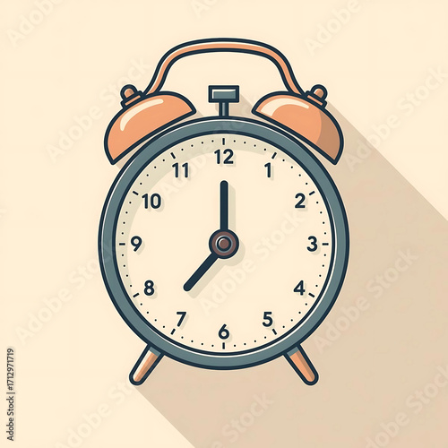 Flat vector icon of an alarm clock