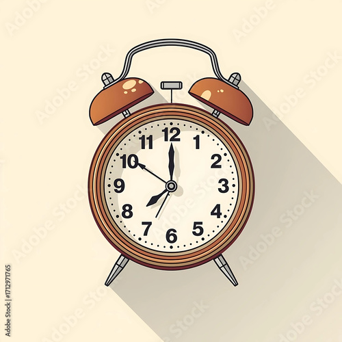 Flat vector icon of an alarm clock