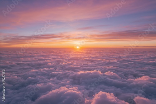 Twilight above a cloud ocean