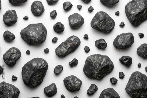 Space rocks isolated on a w...