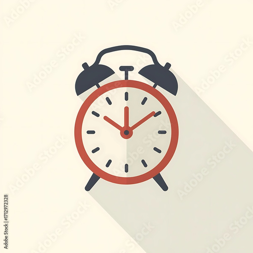 Flat vector icon of an alarm clock