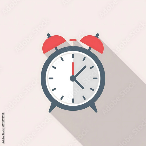 Flat vector icon of an alarm clock