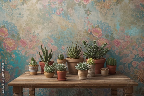 Cacti and succulents arrang...