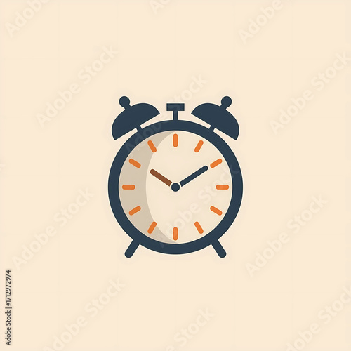 Flat vector icon of an alarm clock
