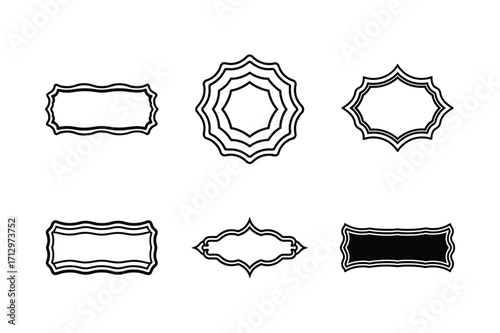 set of rustic wood grain border vector
