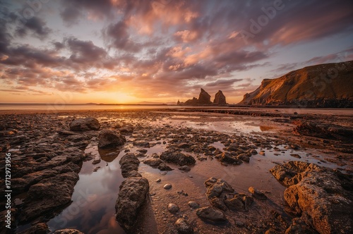 Evening Glow Over a Beach D...