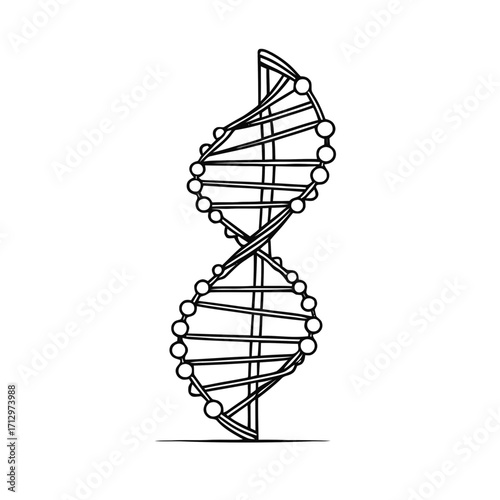 Dynamic DNA helix structure symbolizing life, science, and genetic innovation, perfect for medical and research projects