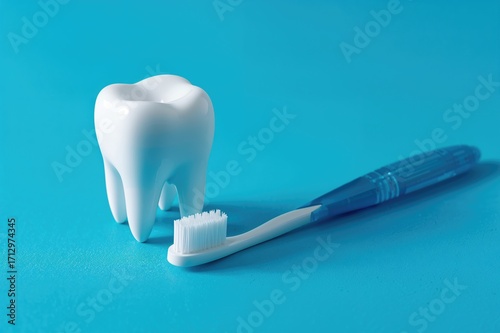 Close-up of dental model wi...
