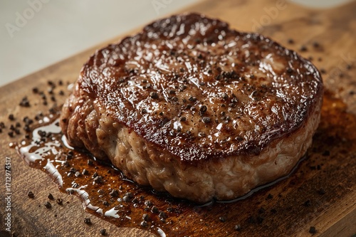 Grilled meat served on a ru...