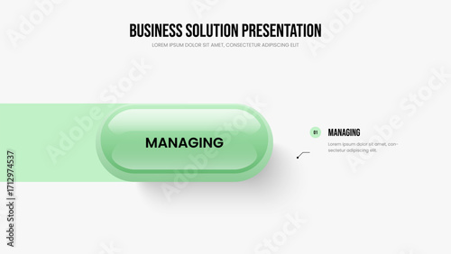 Marketing Introduction One Step Diagram Slideshow Layout. Digital Visualization 1 Element Infographic Presentation Template. Visual Innovation Slide Design Vector Illustration.