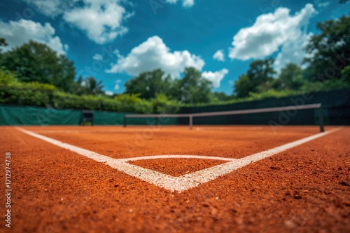Clay Surface Tennis Court F...