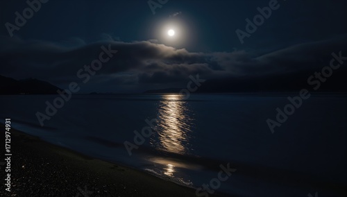 Bright Full Moon shining ov...